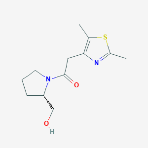 molecular formula C12H18N2O2S B7676068 2-(2,5-dimethyl-1,3-thiazol-4-yl)-1-[(2S)-2-(hydroxymethyl)pyrrolidin-1-yl]ethanone 