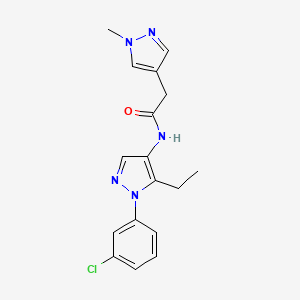 N-[1-(3-chlorophenyl)-5-ethylpyrazol-4-yl]-2-(1-methylpyrazol-4-yl)acetamide