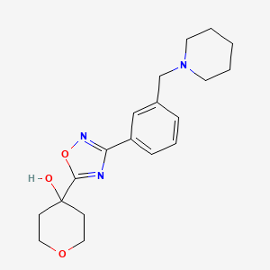 4-[3-[3-(Piperidin-1-ylmethyl)phenyl]-1,2,4-oxadiazol-5-yl]oxan-4-ol