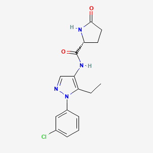 (2R)-N-[1-(3-chlorophenyl)-5-ethylpyrazol-4-yl]-5-oxopyrrolidine-2-carboxamide