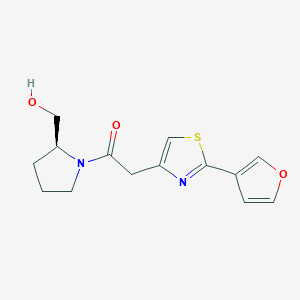 2-[2-(furan-3-yl)-1,3-thiazol-4-yl]-1-[(2S)-2-(hydroxymethyl)pyrrolidin-1-yl]ethanone