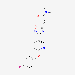 2-[3-[6-(4-fluorophenoxy)pyridin-3-yl]-1,2,4-oxadiazol-5-yl]-N,N-dimethylacetamide