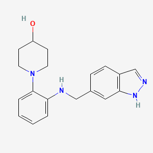 molecular formula C19H22N4O B7676181 1-[2-(1H-indazol-6-ylmethylamino)phenyl]piperidin-4-ol 