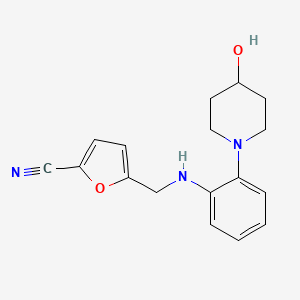 5-[[2-(4-Hydroxypiperidin-1-yl)anilino]methyl]furan-2-carbonitrile