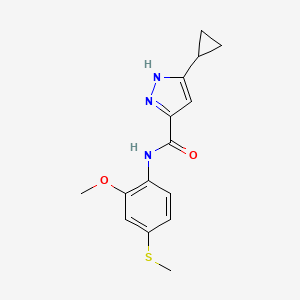 5-cyclopropyl-N-(2-methoxy-4-methylsulfanylphenyl)-1H-pyrazole-3-carboxamide