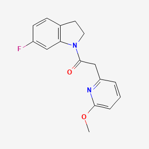 molecular formula C16H15FN2O2 B7676210 1-(6-Fluoro-2,3-dihydroindol-1-yl)-2-(6-methoxypyridin-2-yl)ethanone 