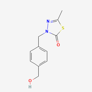 molecular formula C11H12N2O2S B7676214 3-[[4-(Hydroxymethyl)phenyl]methyl]-5-methyl-1,3,4-thiadiazol-2-one 