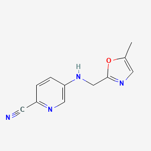 molecular formula C11H10N4O B7676234 5-[(5-Methyl-1,3-oxazol-2-yl)methylamino]pyridine-2-carbonitrile 