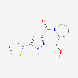 [2-(hydroxymethyl)pyrrolidin-1-yl]-(5-thiophen-2-yl-1H-pyrazol-3-yl)methanone