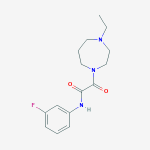 molecular formula C15H20FN3O2 B7676305 2-(4-ethyl-1,4-diazepan-1-yl)-N-(3-fluorophenyl)-2-oxoacetamide 