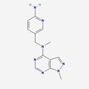 N-[(6-aminopyridin-3-yl)methyl]-N,1-dimethylpyrazolo[3,4-d]pyrimidin-4-amine