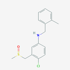 molecular formula C16H18ClNOS B7676324 4-chloro-N-[(2-methylphenyl)methyl]-3-(methylsulfinylmethyl)aniline 