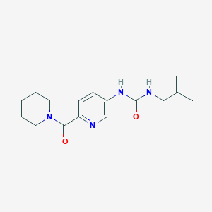 molecular formula C16H22N4O2 B7676344 1-(2-Methylprop-2-enyl)-3-[6-(piperidine-1-carbonyl)pyridin-3-yl]urea 