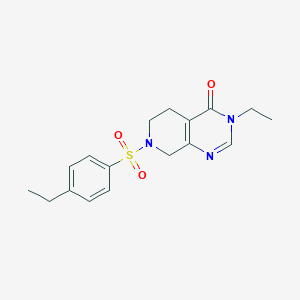 molecular formula C17H21N3O3S B7676345 3-ethyl-7-(4-ethylphenyl)sulfonyl-6,8-dihydro-5H-pyrido[3,4-d]pyrimidin-4-one 