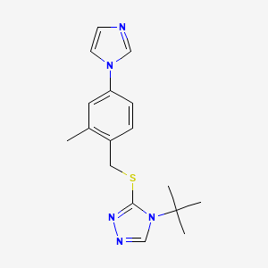 4-Tert-butyl-3-[(4-imidazol-1-yl-2-methylphenyl)methylsulfanyl]-1,2,4-triazole