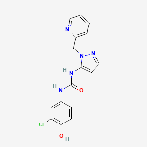 molecular formula C16H14ClN5O2 B7676392 1-(3-Chloro-4-hydroxyphenyl)-3-[2-(pyridin-2-ylmethyl)pyrazol-3-yl]urea 