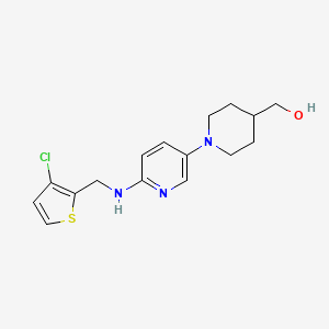 molecular formula C16H20ClN3OS B7676400 [1-[6-[(3-Chlorothiophen-2-yl)methylamino]pyridin-3-yl]piperidin-4-yl]methanol 