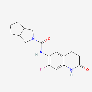 molecular formula C17H20FN3O2 B7676414 N-(7-fluoro-2-oxo-3,4-dihydro-1H-quinolin-6-yl)-3,3a,4,5,6,6a-hexahydro-1H-cyclopenta[c]pyrrole-2-carboxamide 