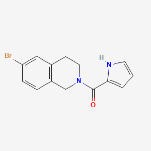 molecular formula C14H13BrN2O B7676420 (6-bromo-3,4-dihydro-1H-isoquinolin-2-yl)-(1H-pyrrol-2-yl)methanone 