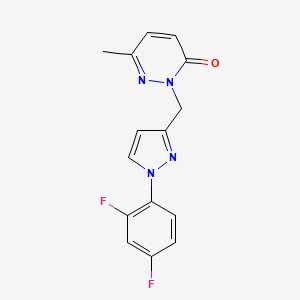 2-[[1-(2,4-Difluorophenyl)pyrazol-3-yl]methyl]-6-methylpyridazin-3-one