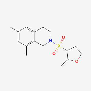 molecular formula C16H23NO3S B7676474 6,8-dimethyl-2-(2-methyloxolan-3-yl)sulfonyl-3,4-dihydro-1H-isoquinoline 