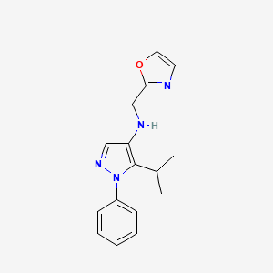 molecular formula C17H20N4O B7676487 N-[(5-methyl-1,3-oxazol-2-yl)methyl]-1-phenyl-5-propan-2-ylpyrazol-4-amine 