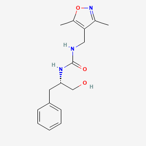 molecular formula C16H21N3O3 B7676529 1-[(3,5-dimethyl-1,2-oxazol-4-yl)methyl]-3-[(2S)-1-hydroxy-3-phenylpropan-2-yl]urea 