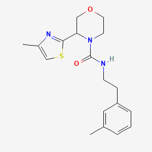 molecular formula C18H23N3O2S B7676538 N-[2-(3-methylphenyl)ethyl]-3-(4-methyl-1,3-thiazol-2-yl)morpholine-4-carboxamide 