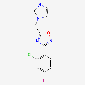 3-(2-Chloro-4-fluorophenyl)-5-(imidazol-1-ylmethyl)-1,2,4-oxadiazole