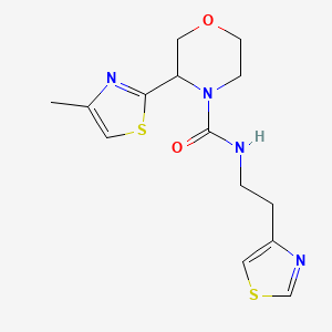 3-(4-methyl-1,3-thiazol-2-yl)-N-[2-(1,3-thiazol-4-yl)ethyl]morpholine-4-carboxamide