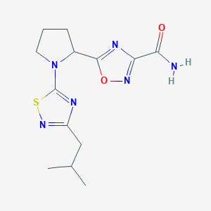 5-[1-[3-(2-Methylpropyl)-1,2,4-thiadiazol-5-yl]pyrrolidin-2-yl]-1,2,4-oxadiazole-3-carboxamide