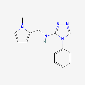 molecular formula C14H15N5 B7676657 N-[(1-methylpyrrol-2-yl)methyl]-4-phenyl-1,2,4-triazol-3-amine 