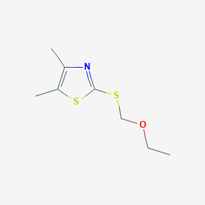 molecular formula C8H13NOS2 B7676661 2-(Ethoxymethylsulfanyl)-4,5-dimethyl-1,3-thiazole 