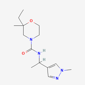 2-ethyl-2-methyl-N-[1-(1-methylpyrazol-4-yl)ethyl]morpholine-4-carboxamide