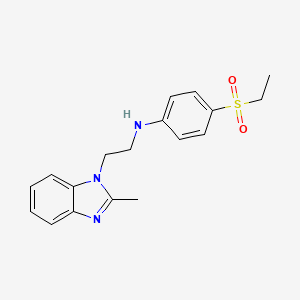 molecular formula C18H21N3O2S B7676683 4-ethylsulfonyl-N-[2-(2-methylbenzimidazol-1-yl)ethyl]aniline 