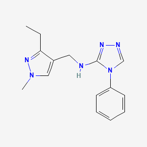 N-[(3-ethyl-1-methylpyrazol-4-yl)methyl]-4-phenyl-1,2,4-triazol-3-amine