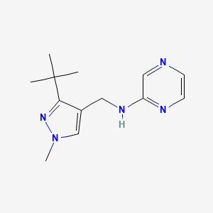 molecular formula C13H19N5 B7676781 N-[(3-tert-butyl-1-methylpyrazol-4-yl)methyl]pyrazin-2-amine 