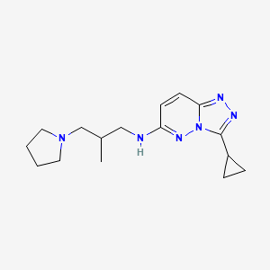 molecular formula C16H24N6 B7676792 3-cyclopropyl-N-(2-methyl-3-pyrrolidin-1-ylpropyl)-[1,2,4]triazolo[4,3-b]pyridazin-6-amine 