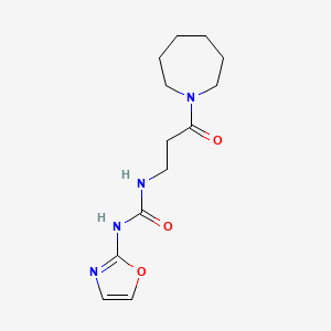 molecular formula C13H20N4O3 B7676795 1-[3-(Azepan-1-yl)-3-oxopropyl]-3-(1,3-oxazol-2-yl)urea 