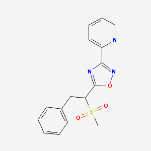 molecular formula C16H15N3O3S B7676860 5-(1-Methylsulfonyl-2-phenylethyl)-3-pyridin-2-yl-1,2,4-oxadiazole 