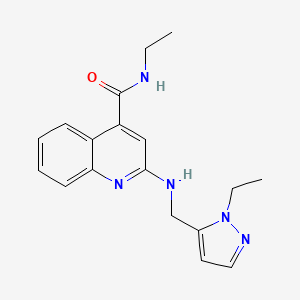 N-ethyl-2-[(2-ethylpyrazol-3-yl)methylamino]quinoline-4-carboxamide