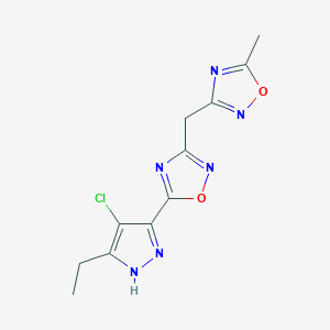 3-[[5-(4-chloro-5-ethyl-1H-pyrazol-3-yl)-1,2,4-oxadiazol-3-yl]methyl]-5-methyl-1,2,4-oxadiazole