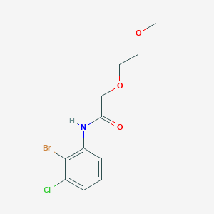 molecular formula C11H13BrClNO3 B7676952 N-(2-bromo-3-chlorophenyl)-2-(2-methoxyethoxy)acetamide 