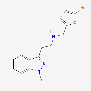 molecular formula C15H16BrN3O B7677015 N-[(5-bromofuran-2-yl)methyl]-2-(1-methylindazol-3-yl)ethanamine 