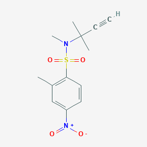 molecular formula C13H16N2O4S B7677028 N,2-dimethyl-N-(2-methylbut-3-yn-2-yl)-4-nitrobenzenesulfonamide 