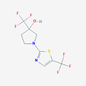 molecular formula C9H8F6N2OS B7677056 3-(Trifluoromethyl)-1-[5-(trifluoromethyl)-1,3-thiazol-2-yl]pyrrolidin-3-ol 