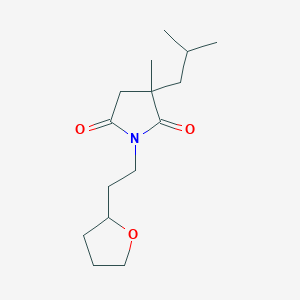 molecular formula C15H25NO3 B7677063 3-Methyl-3-(2-methylpropyl)-1-[2-(oxolan-2-yl)ethyl]pyrrolidine-2,5-dione 