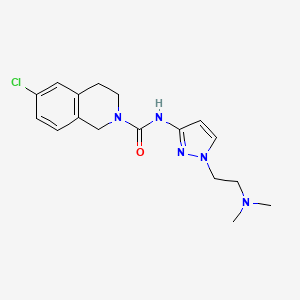 6-chloro-N-[1-[2-(dimethylamino)ethyl]pyrazol-3-yl]-3,4-dihydro-1H-isoquinoline-2-carboxamide