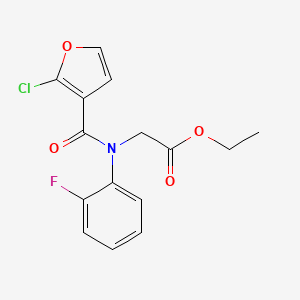 molecular formula C15H13ClFNO4 B7677077 ethyl 2-(N-(2-chlorofuran-3-carbonyl)-2-fluoroanilino)acetate 