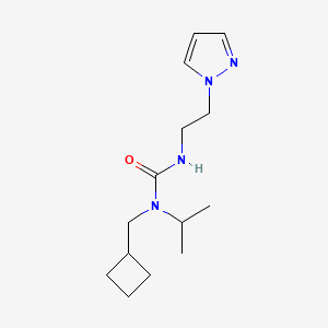 molecular formula C14H24N4O B7677108 1-(Cyclobutylmethyl)-1-propan-2-yl-3-(2-pyrazol-1-ylethyl)urea 